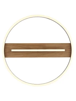Globo lighting Decken- & Hängeleuchten<LED-Deckenleuchte "Pikara" in Schwarz/ Hellbraun - (H)5,5 x Ø 40,5 cm
