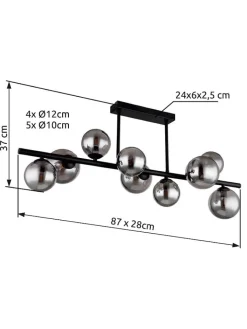 Globo lighting Decken- & Hängeleuchten<LED-Deckenleuchte "Riha" in Schwarz/ Grau - (B)87 cm