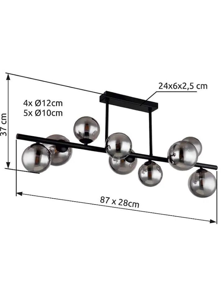 Globo lighting Decken- & Hängeleuchten<LED-Deckenleuchte "Riha" in Schwarz/ Grau - (B)87 cm