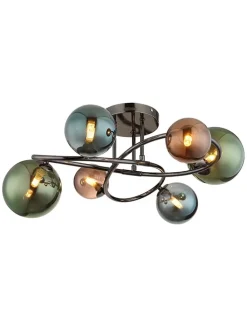 Globo lighting Decken- & Hängeleuchten<LED-Deckenleuchte "Riha" in Blau/ Grün/ Petrol - (H)25 x Ø 6,5 cm