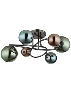 Globo lighting Decken- & Hängeleuchten<LED-Deckenleuchte "Riha" in Blau/ Grün/ Petrol - (H)25 x Ø 6,5 cm