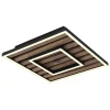 Globo lighting Decken- & Hängeleuchten<LED-Deckenleuchte "Woody" in Braun - (B)30 x (H)6 x (T)30 cm