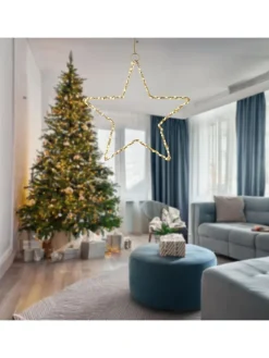 WellHome Wohndekoration<LED-Dekoanhänger in Gold - Ø 30 cm