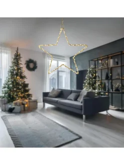 WellHome Wohndekoration<LED-Dekoanhänger in Gold - Ø 30 cm