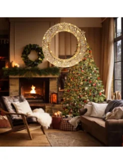 WellHome Wohndekoration<LED-Dekoanhänger in Gold - Ø 40 cm