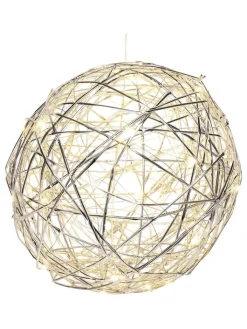WellHome Wohndekoration<LED-Dekoanhänger in Silber - Ø 25 cm