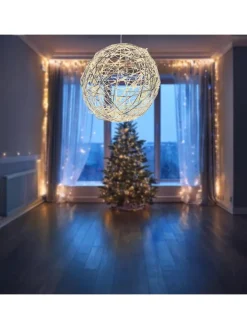 WellHome Wohndekoration<LED-Dekoanhänger in Silber - Ø 25 cm