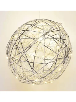 WellHome Wohndekoration<LED-Dekoanhänger in Silber - Ø 25 cm