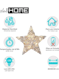 WellHome Wohndekoration<LED-Dekoanhänger in Weiß - Ø 30 cm