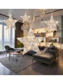 WellHome Wohndekoration<LED-Dekoanhänger in Weiß - Ø 30 cm
