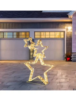 WellHome Wohndekoration<LED-Dekoaufsteller in Gold - (H)80 x (T)10 cm