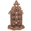 Clayre & Eef Dekofiguren & -Objekte<LED-Dekohaus in Hellbraun - (B)13 x (H)20 x (T)13 cm