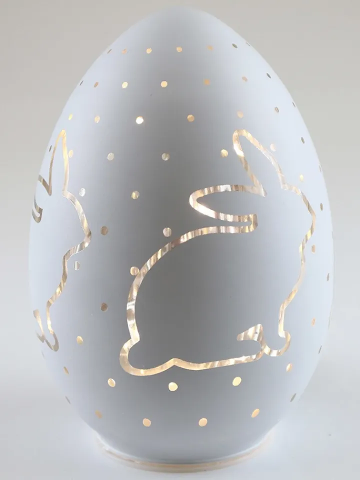 AM Design Lichterketten & Deko-Leuchten<LED-Dekoleuchte ''Ei Hase'' in Weiß - (H)17 x Ø 12 cm