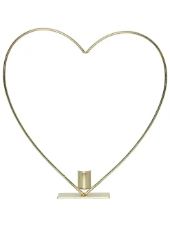 STAR Trading Lichterketten & Deko-Leuchten<LED-Dekoleuchte "Flamme Heart" in Gold - (B)28 x (H)28 cm