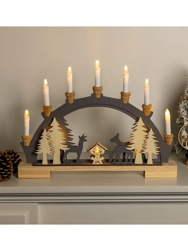 Hollybell Lichterketten & Dekobeleuchtung|Lichterketten & Deko-Leuchten<LED-Dekoleuchte in Hellbraun - (L)5 x (B)45 x (H)33 cm