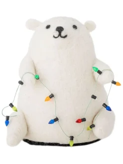 Bloomingville Lichterketten & Deko-Leuchten<LED-Dekoleuchte in Weiß - (B)14 x (H)15 x (T)12 cm