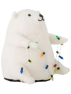 Bloomingville Lichterketten & Deko-Leuchten<LED-Dekoleuchte in Weiß - (B)14 x (H)15 x (T)12 cm