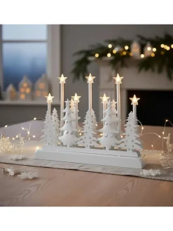 Hollybell Lichterketten & Deko-Leuchten|Lichterketten & Dekobeleuchtung<LED-Dekoleuchte in Weiß - (B)32 x (H)23 x (T)5,5 cm