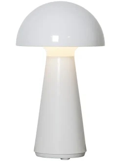 STAR Trading Außenbeleuchtung<LED-Deko-Leuchte "Mushroom" in Weiß - (B)16 x (H)28 cm