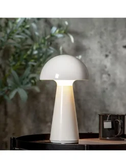 STAR Trading Außenbeleuchtung<LED-Deko-Leuchte "Mushroom" in Weiß - (B)16 x (H)28 cm