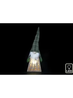 SiL Interiors Lichterketten & Deko-Leuchten<LED-Dekoleuchte ''Santa'' in Hellbraun/ Grün - (H)39 cm