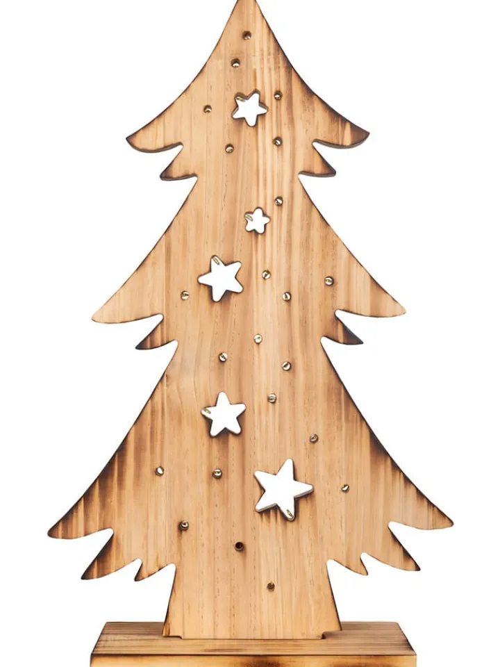 näve Dekofiguren & -Objekte<LED-Dekoleuchte "Tannanbaum" in Hellbraun - (B)28,5 x (H)47,5 x (T)10,5 cm