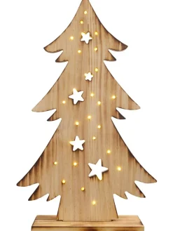 näve Dekofiguren & -Objekte<LED-Dekoleuchte "Tannanbaum" in Hellbraun - (B)28,5 x (H)47,5 x (T)10,5 cm