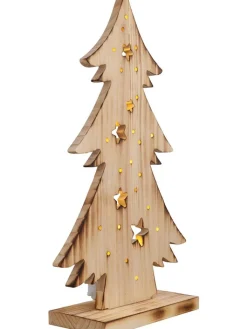näve Dekofiguren & -Objekte<LED-Dekoleuchte "Tannanbaum" in Hellbraun - (B)28,5 x (H)47,5 x (T)10,5 cm