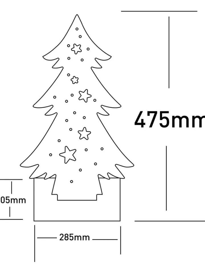 näve Dekofiguren & -Objekte<LED-Dekoleuchte "Tannanbaum" in Hellbraun - (B)28,5 x (H)47,5 x (T)10,5 cm