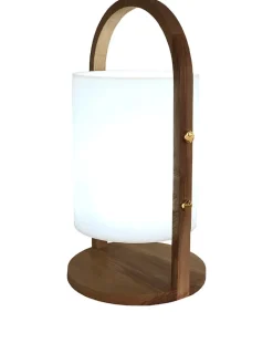 lumisky Außenbeleuchtung<LED-Dekoleuchte "Woody" in Weiß - (H)39 x Ø 18 cm