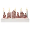STAR Trading Lichterketten & Deko-Leuchten<LED-Dekoleuchte "Yuletide" in Weiß/ Braun - (B)28 x (H)14,5 x (T)5 cm