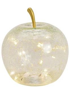 G. Wurm Lichterketten & Deko-Leuchten<LED-Dekoobjekt "Apfel" in Weiß - (H)17 x Ø 16 cm