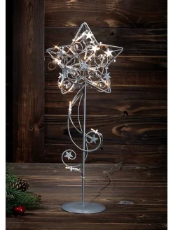 Marksljöd Wohndekoration<LED-Dekoobjekt "Hagaberg" in Silber - (H)45 cm