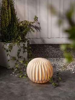 STAR Trading Lichterketten & Deko-Leuchten<LED-Dekoobjekt "Sandy" in Creme - Ø 25,5 cm