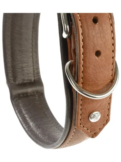 Laboni Hunde<Leder-Halsband "Amici" in Hellbraun