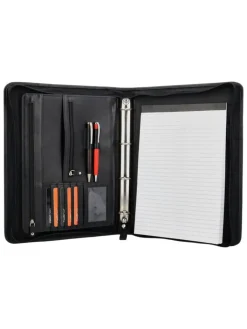 HIDE & STITCHES Foto & Video<Leder-Organizer "Office" in Schwarz - (B)27 x (H)34 x (T)4 cm