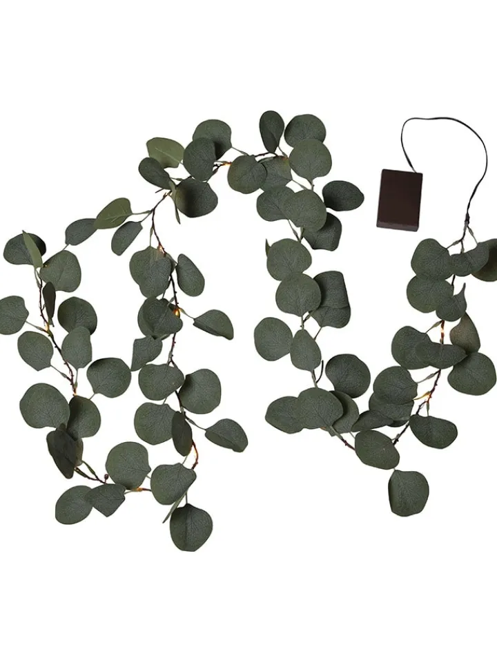 STAR Trading Lichterketten & Dekobeleuchtung|Lichterketten & Deko-Leuchten<LED-Eukalyptuszweig "Eucalyptus" in Grün - (L)180 cm