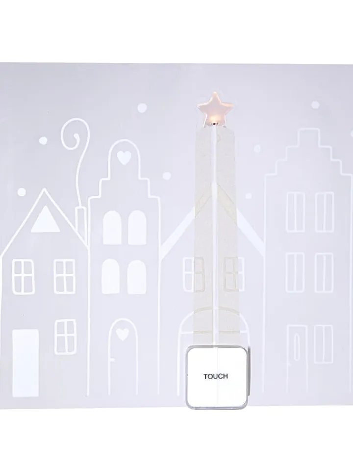 STAR Trading Wohndekoration<LED-Fensterdekoration "Windo" in Weiß/ Transparent - (B)22,5 x (H)21 cm