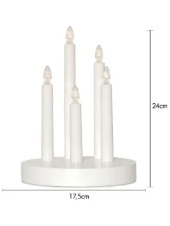 STAR Trading Lichterketten & Dekobeleuchtung<LED-Fensterleuchter "Doris" in Weiß - (H)24 x Ø 17,5 cm
