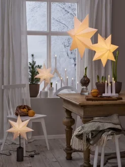 STAR Trading Lichterketten & Dekobeleuchtung<LED-Fensterleuchter "Doris" in Weiß - (H)24 x Ø 17,5 cm