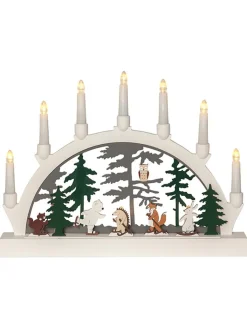 STAR Trading Lichterketten & Dekobeleuchtung<LED-Fensterleuchter "Forest Friends" in Bunt - (L)45 x (B)33 cm