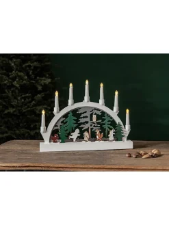 STAR Trading Lichterketten & Dekobeleuchtung<LED-Fensterleuchter "Forest Friends" in Bunt - (L)45 x (B)33 cm