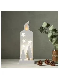 STAR Trading Lichterketten & Deko-Leuchten<LED-Fensterleuchter "Grandy" in Weiß - (B)13 x (H)36 cm