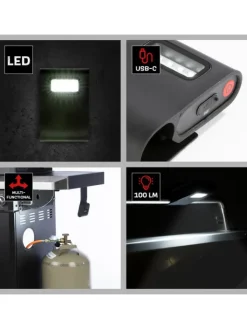Landmann Grillen<LED-Grilllampe mit Li-Ionen-Akku für Leuchtdauer von bis zu 5 Std.