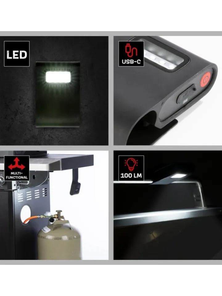 Landmann Grillen<LED-Grilllampe mit Li-Ionen-Akku für Leuchtdauer von bis zu 5 Std.