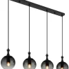 Globo lighting Decken- & Hängeleuchten<LED-Hängeleuchte "Dalton" in Schwarz - (L)90 x (B)15 x (H)130 cm