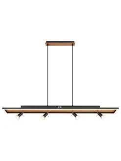 Globo lighting Decken- & Hängeleuchten<LED-Hängeleuchte "Ida" in Schwarz/ Hellbraun - (B)120 x (H)116 cm