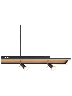 Globo lighting Decken- & Hängeleuchten<LED-Hängeleuchte "Ida" in Schwarz/ Hellbraun - (B)120 x (H)116 cm