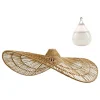 lumisky Außenleuchten<LED-Hängeleuchte "Marbella" in Natur - (H)14 x Ø 62 cm