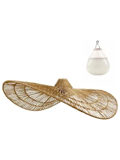 lumisky Außenleuchten<LED-Hängeleuchte "Marbella" in Natur - (H)14 x Ø 62 cm